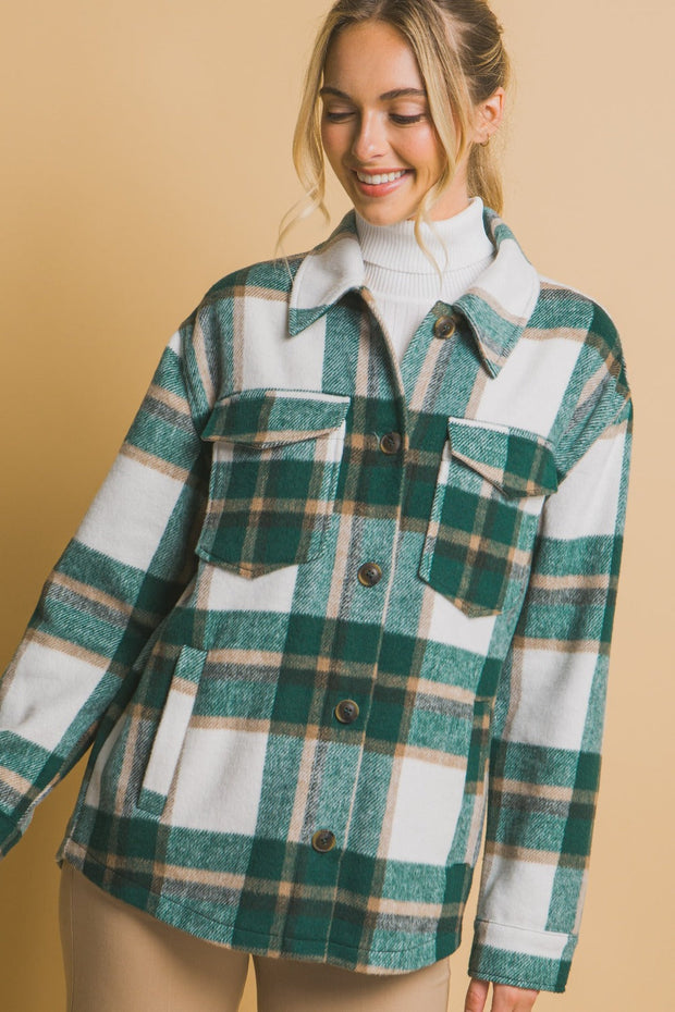 Plaid Button Up Shacket