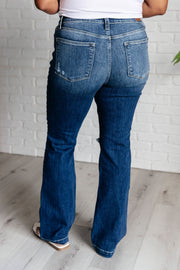 JUDY BLUE Mila Mid Rise Distressed Bootcut Jeans