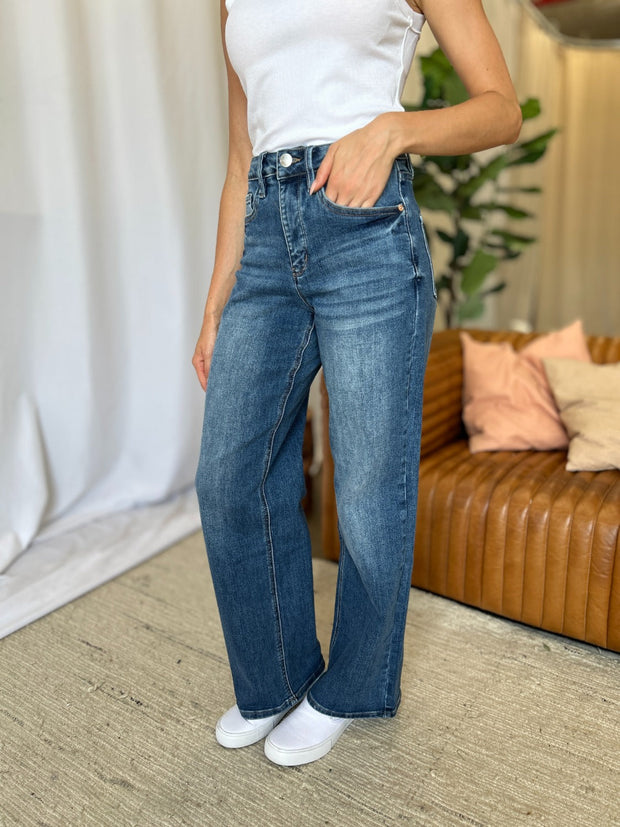 RFM High Rise Tummy Control Wide Leg Jeans