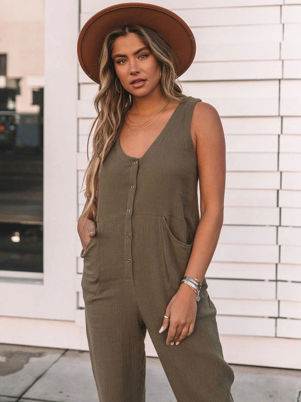 PREORDER Scoop Neck Wide Strap Jumpsuit