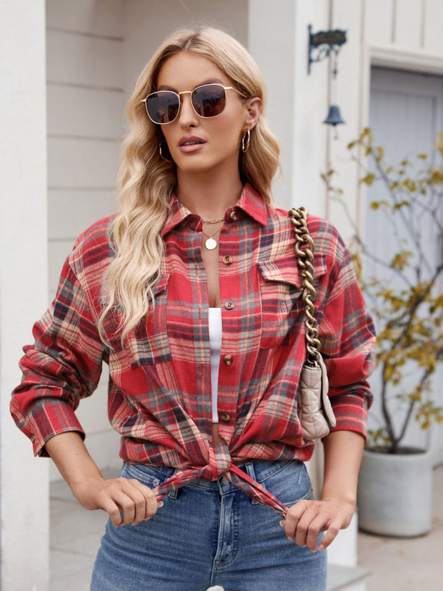 PREORDER Plaid Button Up Long Sleeve Shirt