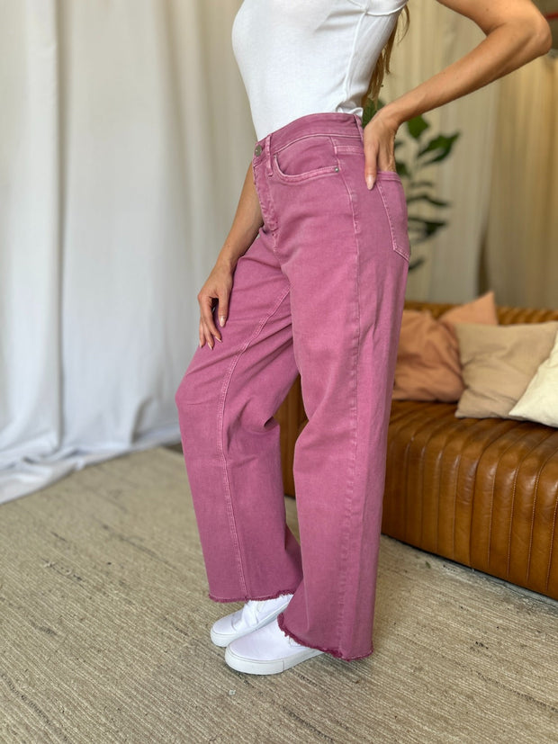 RFM High Rise Garment Dye Wide Leg  Jeans