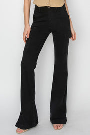 Risen High Rise Side Slit Cargo Bootcut Jeans