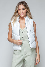 Zip Up Quilted Hooded Vest