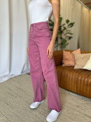 RFM High Rise Garment Dye Wide Leg  Jeans