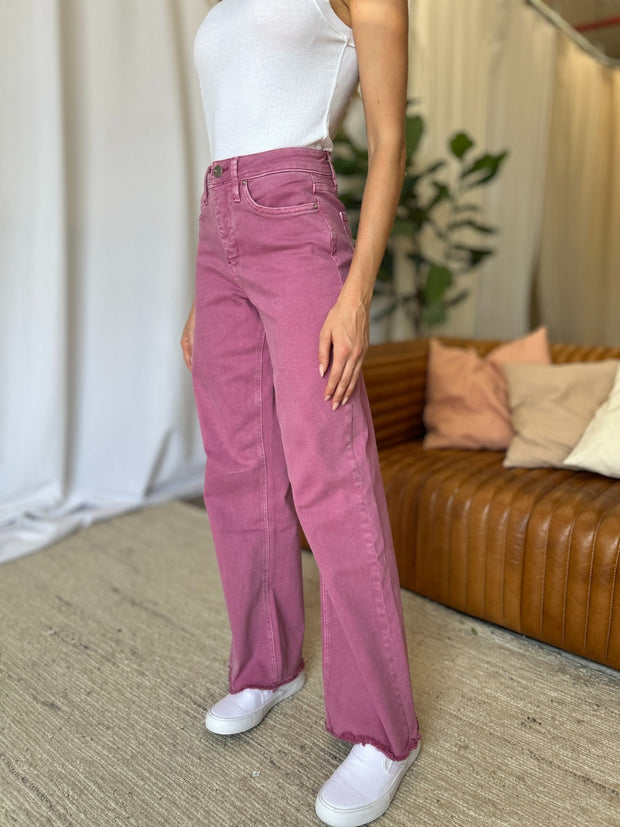 RFM High Rise Garment Dye Wide Leg  Jeans