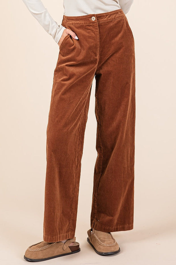 Corduroy Back Elastic Waist Pants