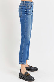 RISEN Tummy Control High Rise Crop Bootcut Jeans