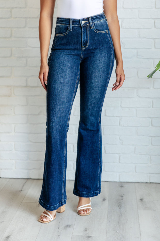 JUDY BLUE Mavis High Rise Side Seam Detail Flare Jeans