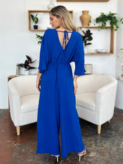 Surplice Wide Leg Jumpsuit with Pockets