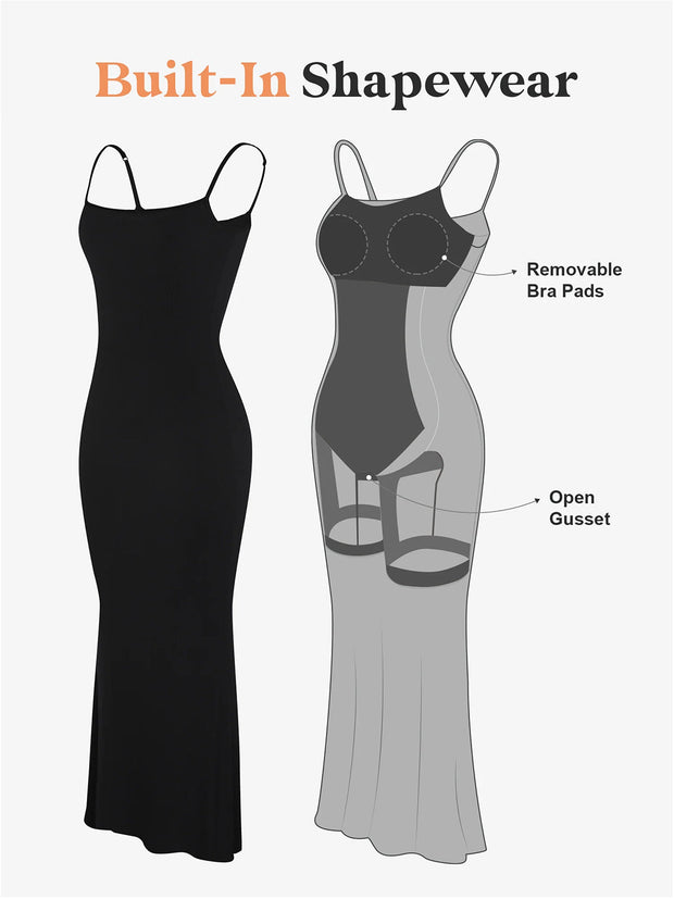 PREORDER Built-In Shapewear Sleeveless Maxi Dress 3 Colors