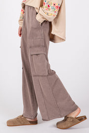 Knit Terry Mineral Wash Wide Leg Pants