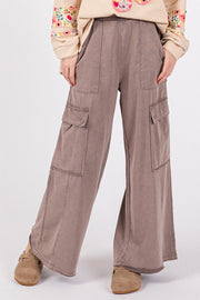 Knit Terry Mineral Wash Wide Leg Pants