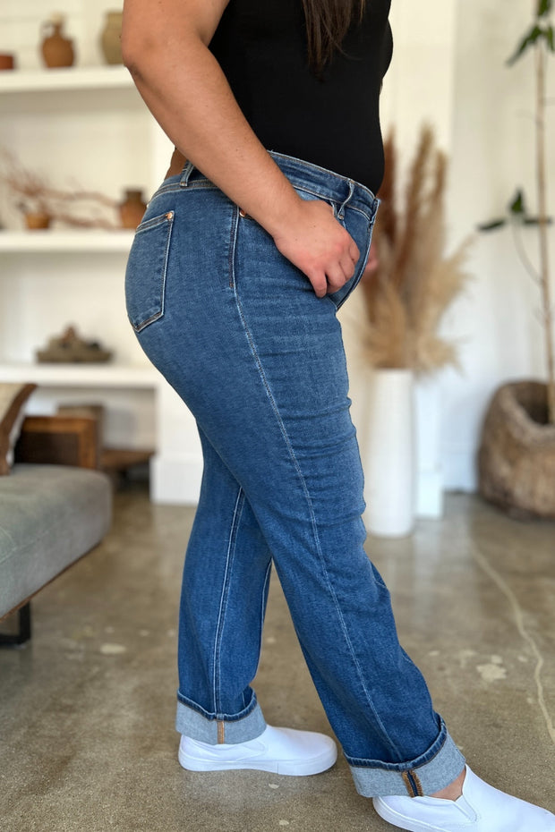 Judy Blue High Waist Front Seam Detail Straight Jeans