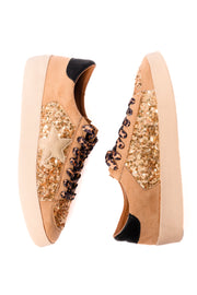 CORKYS Another Round Sneakers in Gold Sequins