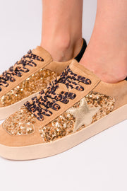 CORKYS Another Round Sneakers in Gold Sequins