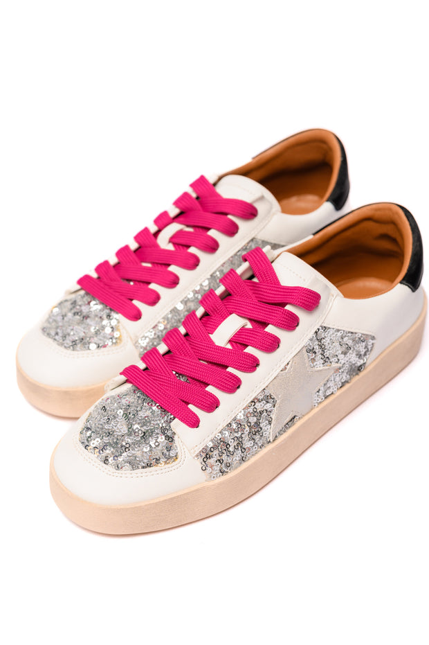 CORKYS Another Round Sneakers in Silver Sequins