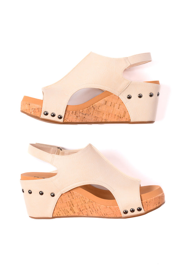 CORKYS Carley Wedge Sandals in Cream