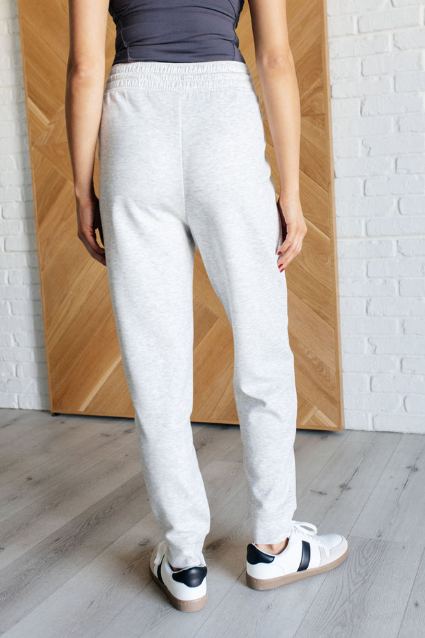 Center Seam Scuba Joggers in Heather Grey