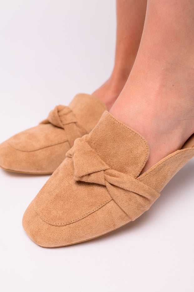 CORKYS Clingy Mules in Camel Faux Suede