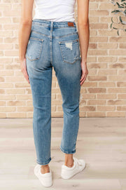 Judy Blue Frankie High Waist Distressed Boyfriend Jeans