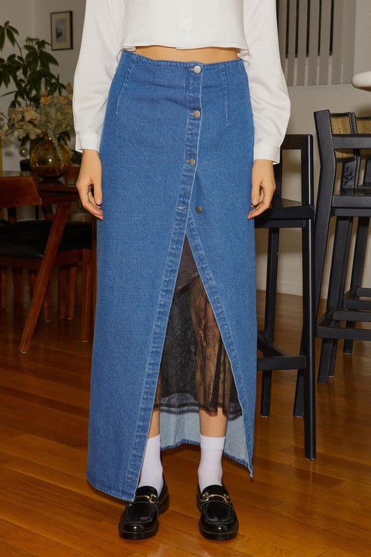 Every Whisper Slit Denim Maxi