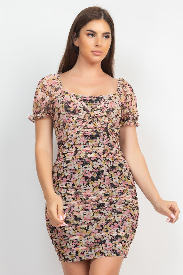 Tiffany Floral Shirred Dress