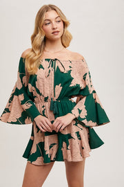 Kristine Floral Bell Sleeve Romper