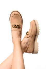 CORKYS Literally Loafers in Camel Faux Suede