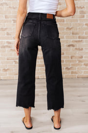 Judy blue Ryan High Rise Button Fly Wide Leg Crop Jeans