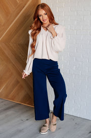 Magic Wide Leg Crop Pants in Navy