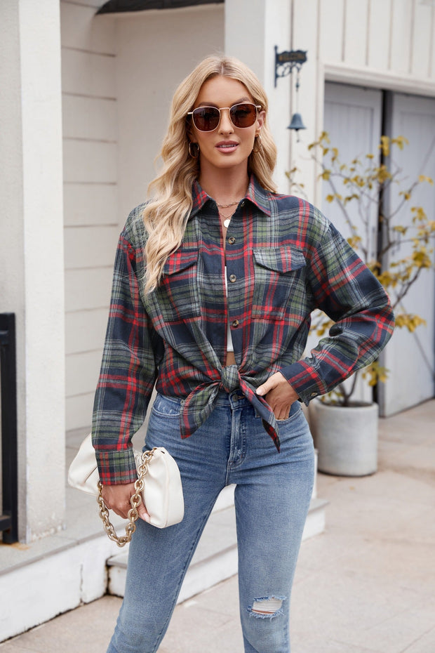 PREORDER Plaid Button Up Long Sleeve Shirt