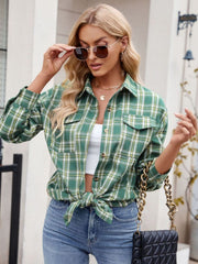 PREORDER Plaid Button Up Long Sleeve Shirt