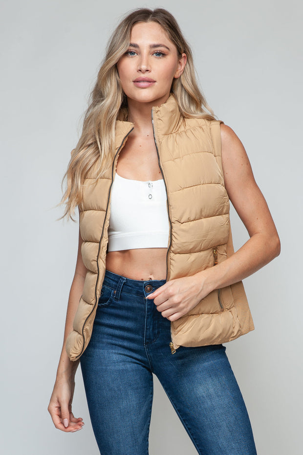 Zip Up Turtleneck Vest with Pockets