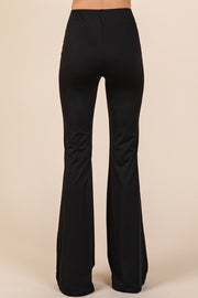 Stretchy Soft Elastic Waist Flare Pants