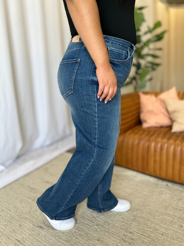 RFM High Rise Tummy Control Wide Leg Jeans