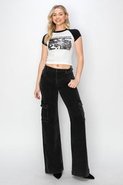 Risen High Rise Wide Leg Cargo Jeans