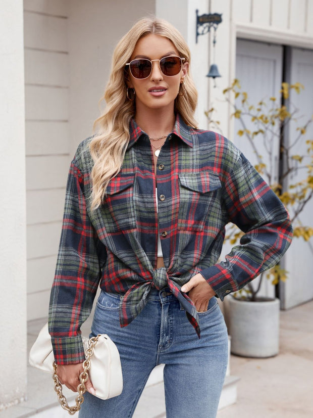 PREORDER Plaid Button Up Long Sleeve Shirt