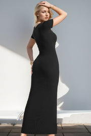 PREORDER Built-In Shapewear Square Neck Short Sleeve Maxi Dress