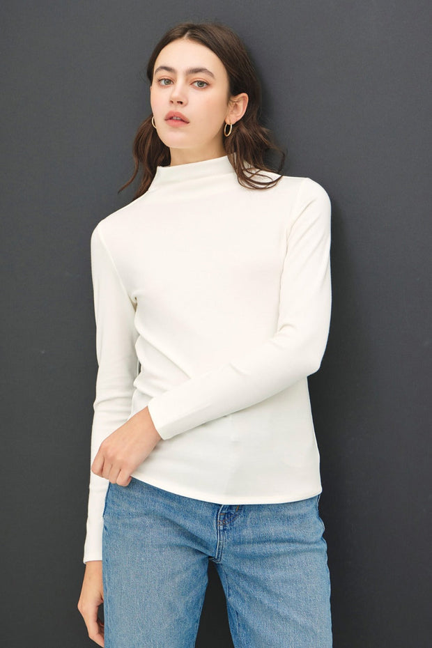 Mock Neck Long Sleeve T-Shirt