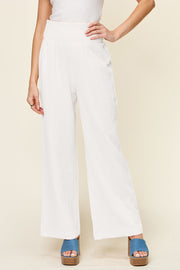 Texture Smocked Waist Wide Leg Pants